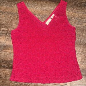 Elegant Red Lace Camisole with Design